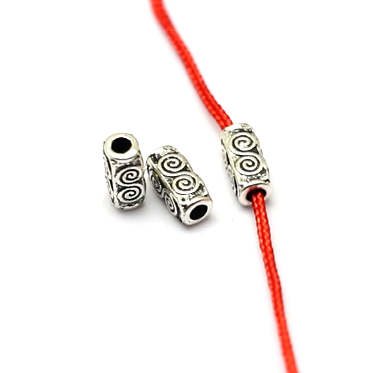 100Pcs  Alloy Swirl Rectangle Tube Beads For Jewelry Making Bracelet Necklace DIY Accessories 4.5mmx10.5mmx4.5mm  D13