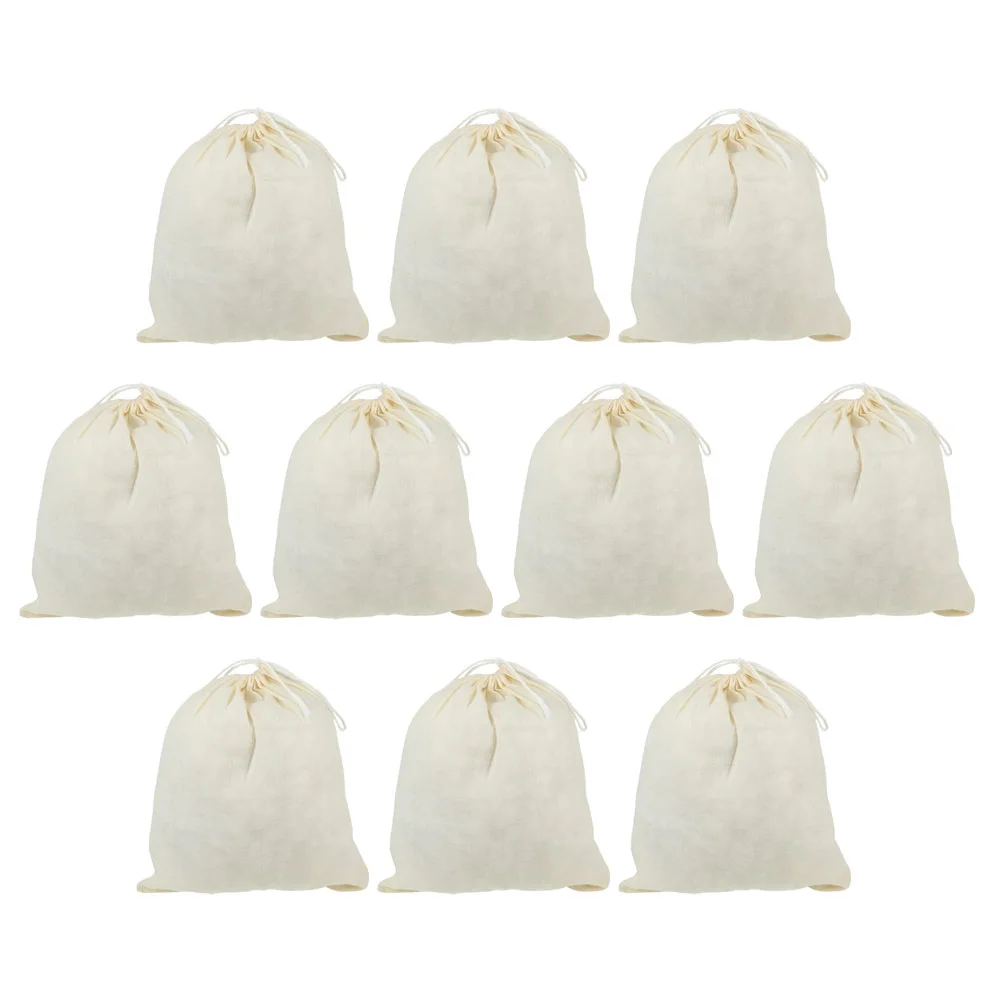 

10 Pcs Drawstring Cotton Bag Gravy Bags Soup Stew Mesh Strainer Gauze Filter Gadget Holding