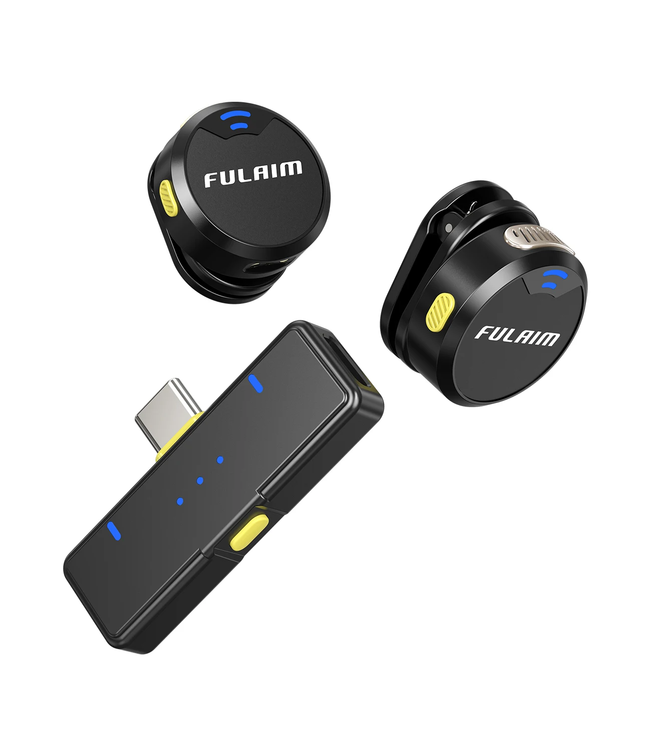 FULAIM-Microphone Lavalier sans fil Bery pour iPhone Série 15/Android/Samsung Galaxy, mini micro-cravate USB-C pour Youtube/TikTok/Vlog