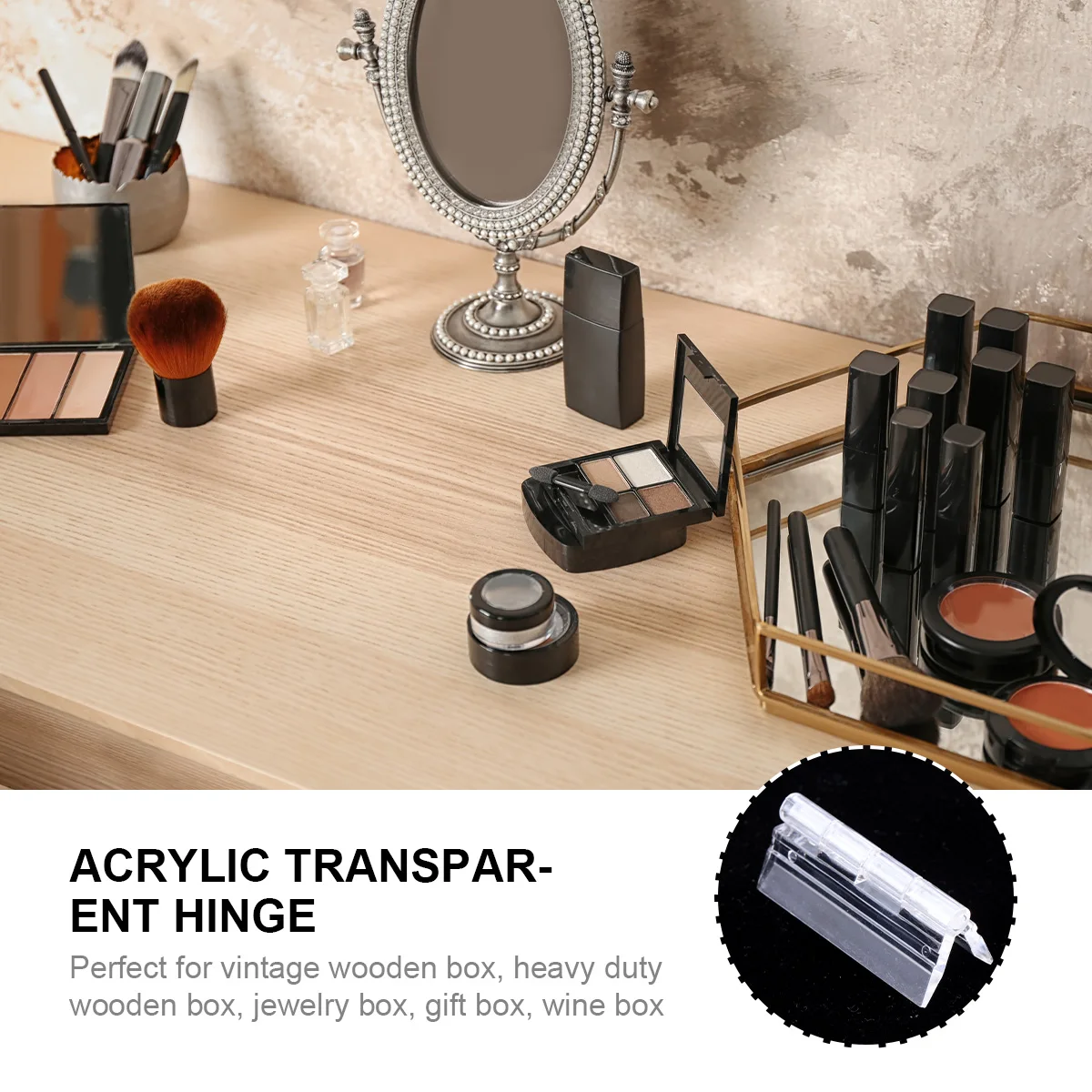 

10Pcs Transparent Hinge Acrylic Clear Hinge for Wooden Box Cabinet Door Folding Lid Organizer Craft Project Fine Workmanship