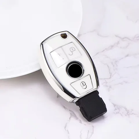 Мягкий Защитный Чехол Для Ключей Из TPU Для Mercedes Benz A, B, C, E Class, GLS, GLA, GLK, GLC, CLS, CLA, AMG, Черный/белый Цвет