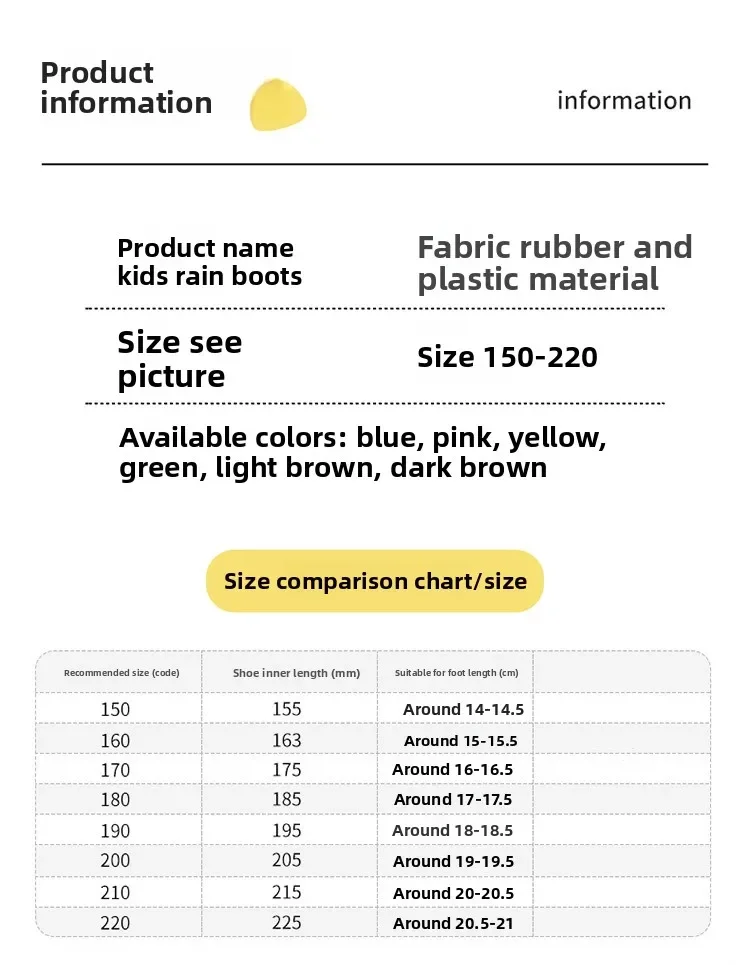 Neue Four Seasons Kinder Leichte Outdoor Rutschfeste Regenstiefel Wasserdichte Weichsohlige Schuhe für Jungen und Mädchen Kinder Schule Gummischuhe – Detail 1