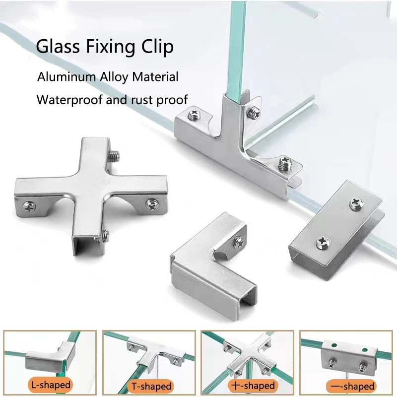 Glass Clamp Combination Fixing Clip for Showcase Fish Tank Cabinet Garden Fence Ceramic Tile Splicing DIY Panel Reinforced Clip