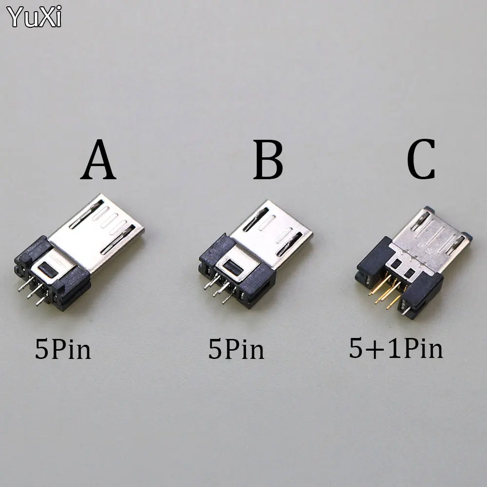 

10Pcs Micro USB Connector Socket For DIY Welding Type Tail Charging Port Mobile Phone Type B 5Pin Male Plug Wire Solder