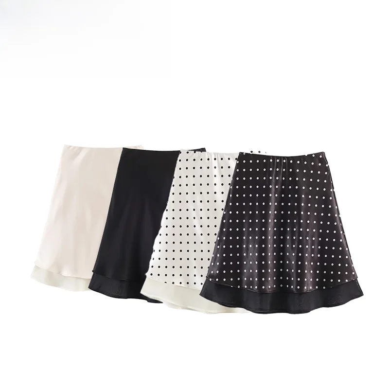 

Faionable Double Layer Midi Skirt Ele Versatile Simple Design Autumn New Arrival Women's Faion Polyester Fabric Skirts