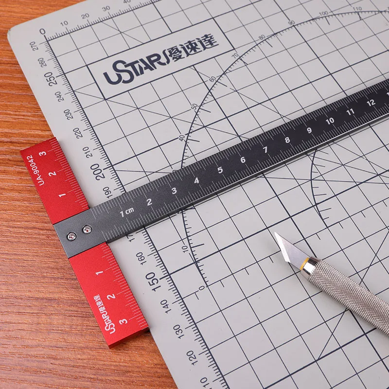 Ustar Aluminum Alloy T Shape Square Ruler Military Assembly Model Retrofit Tool Line Ruler