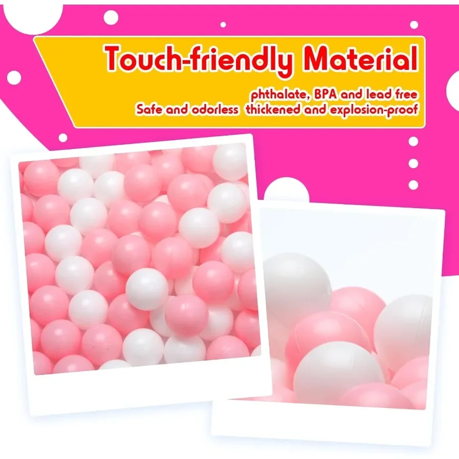 100Pcs Ball Pit Balls for Baby and Toddler Phthalate Free Crush Proof Plastic - Multicolored Pit Balls in Reusable Play Toys for