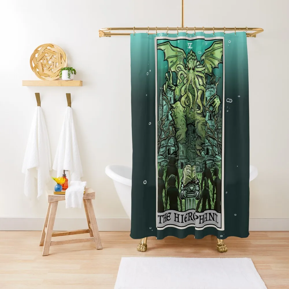 

The Hierophant Tarot Card Cthulhu H.P. Lovecraft Horror Gothic Gifts Shower Curtain Waterproof Fabric Shower Shower Set Curtain