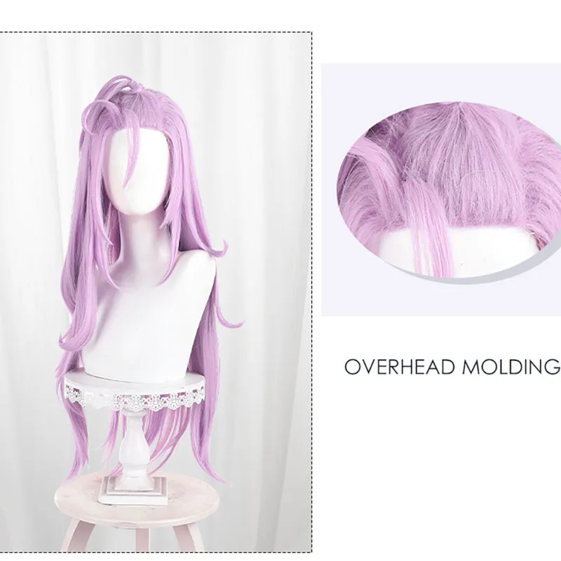 Pelucas de Cosplay Aino para mujer, espectáculo de Halloween Genshin Impact, peluca de Cosplay de 80cm, pelo sintético resistente al calor, peluca Aino para fiesta + gorro de peluca