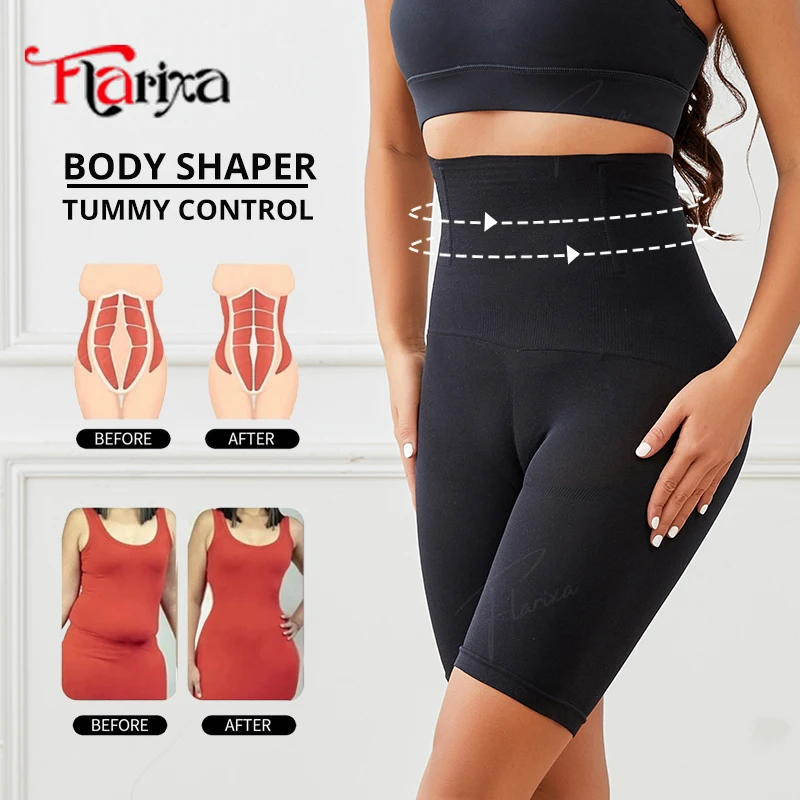 Flarixa High Waist Shaper Underwear Women Seamless Tummy and Hip Lift Pants Shapewear Shorts Wyszczuplające majtki wyszczuplające Faja