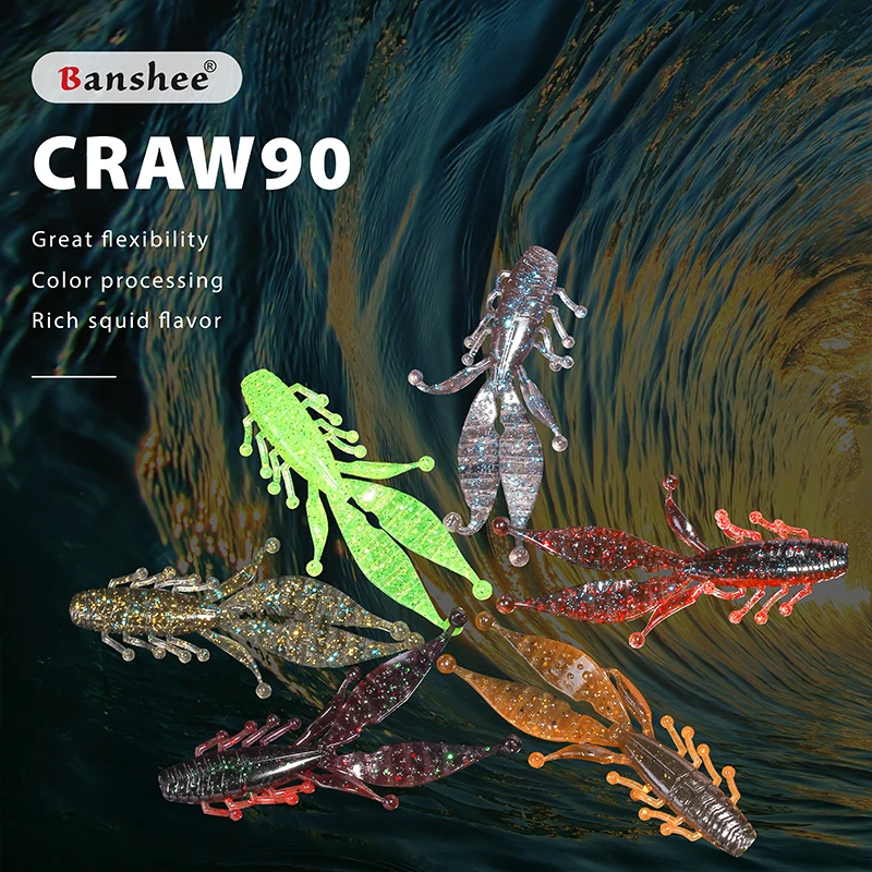 8 قطعة/الوحدة 90 مللي متر ، 5.9 جرام الكمال لينة سيليكون الصيد السحر مجموعة ، دودة ، تكساس تلاعب ، الزحف إغراء ل باس وبايك ، سهلة ShinerLures