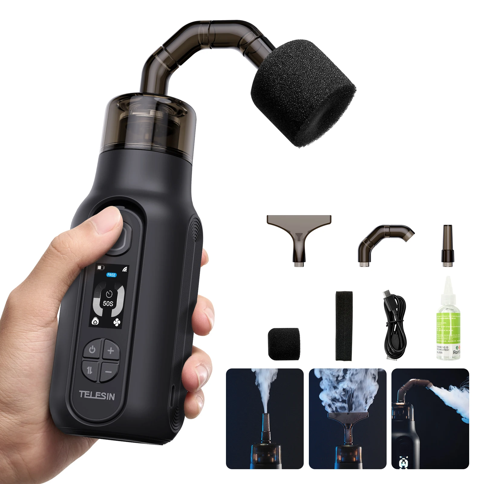 

Дымовая машина TELESIN для фотосъемки, портативный генератор дыма с дистанционным управлением, машина для создания тумана для видеосъемки и вечеринок