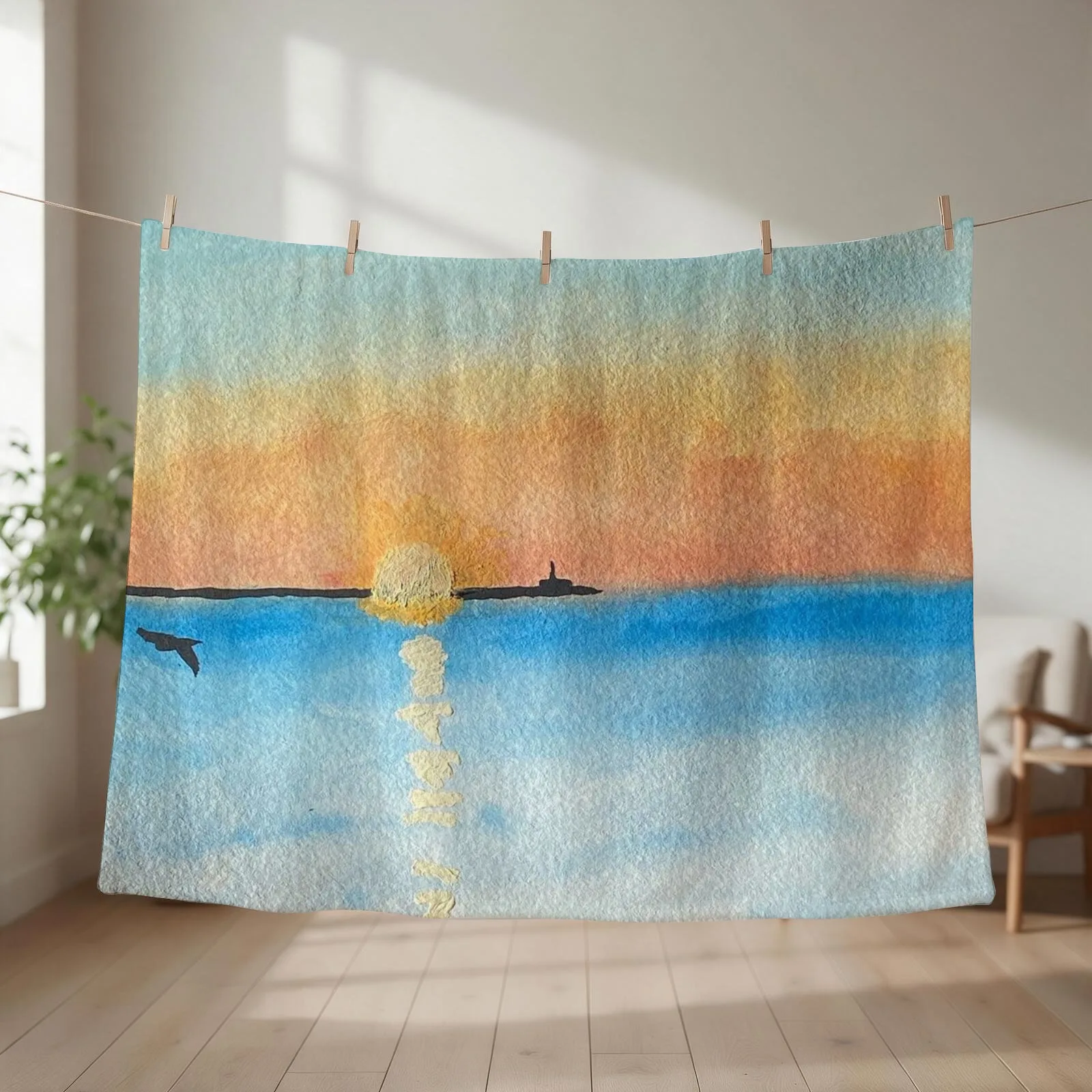 Daren's Sunrise Throw Blanket Bed linens Decorative Sofa Soft Beds for babies Blankets