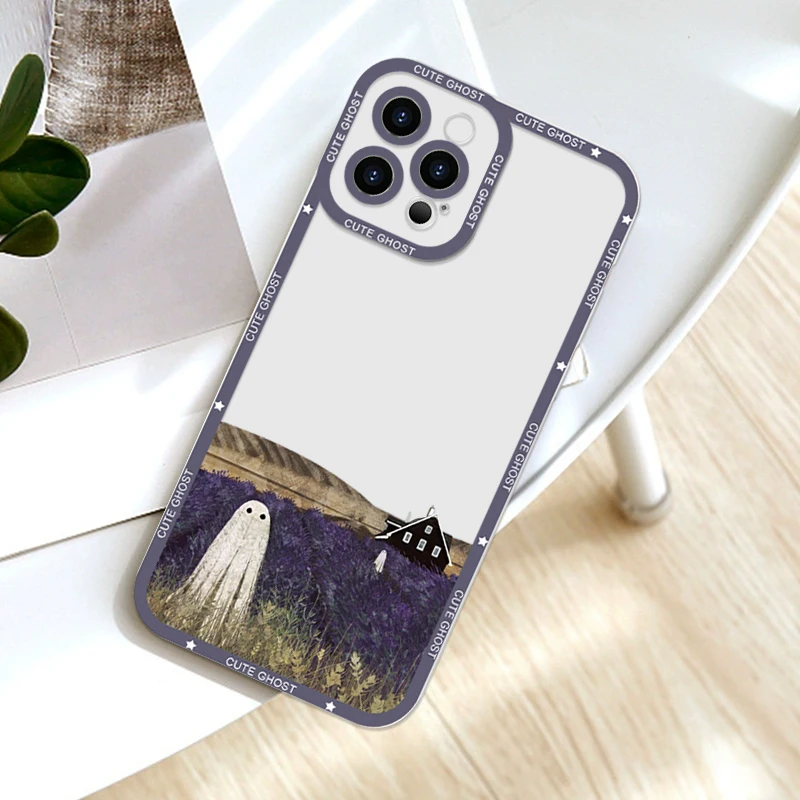 Niedliche Cartoon-kleine Geister-Handyhülle für Xiaomi 13T 14T 11 10 Pro Plus Redmi Note 14 PRO 13C 12 Poco F5 X7 Lite, klare Softcover