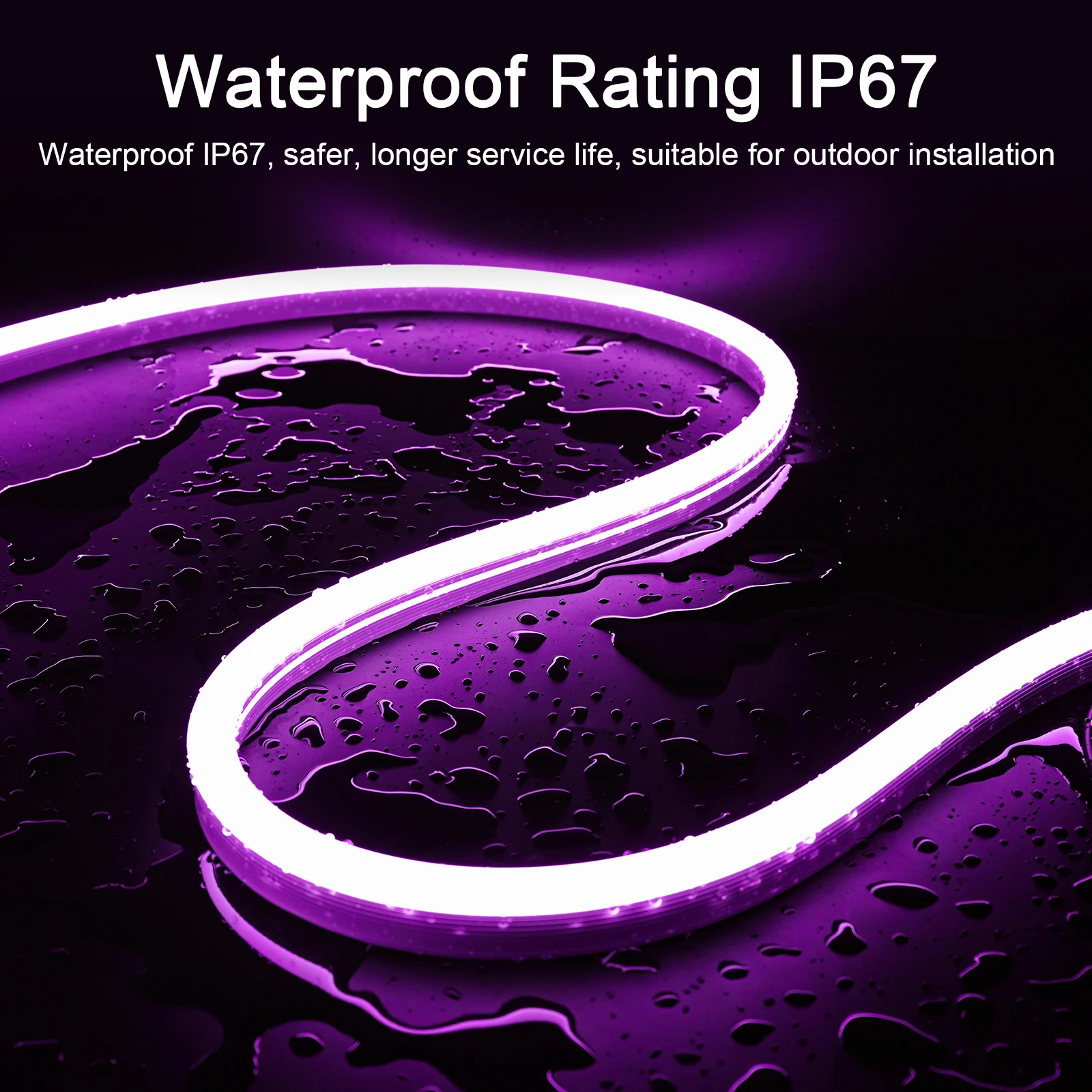 RGBIC Neon LED Strip Lights Silicone Neon Rope Light Smart APP Control Music Sync Dream Color Chasing Strip Tape for Room