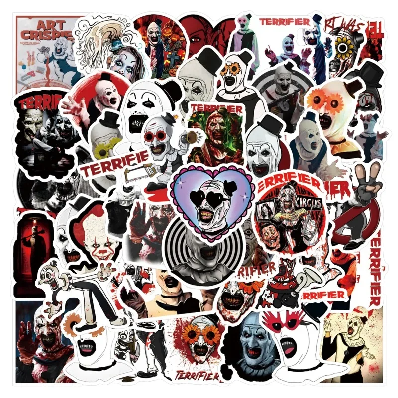 55pcs Terrifier Graffiti Stickers Suitcase Water Cup Stationery Mobile Phone Car Scooter Laptop Refrigerator Decoration Sticker