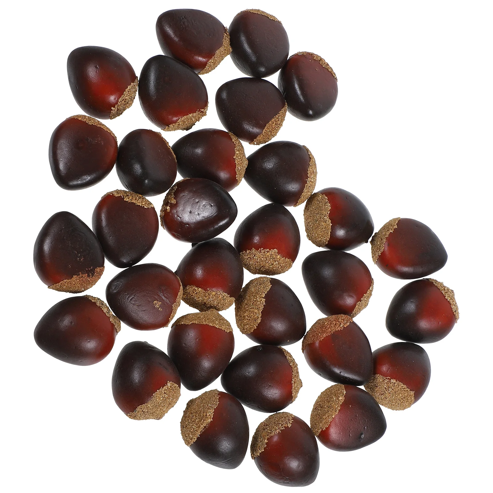 30 Pcs Foam Chestnut Artificial Nuts Decorations Fake Food Prop Nut Model Display Easy Clean Lightweight Portable image 2
