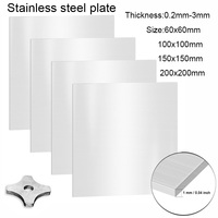 1/2pcs Stainless Steel Plate Thickness 0.2-3mm Stainless Steel Square Plate 100x100mm/150x150mm/200x200mm Stainless Steel Sheet