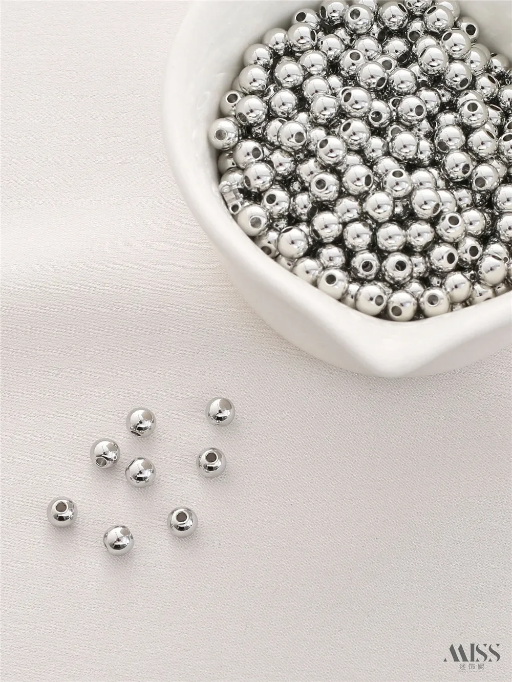 

American 14K Gold-Wrapped Smooth round Beads 18K Gold Silver Matte Gold DIY Bracelet Necklace Jewelry Accessories