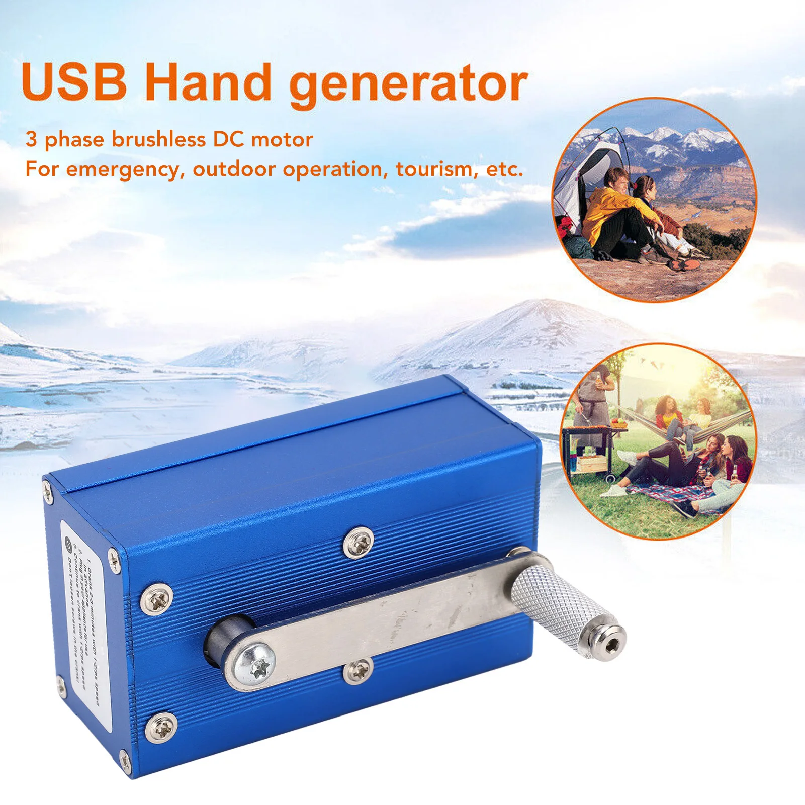 Hand Crank Generator Hand Crank Generator with COB Lamp USB Portable Emergency  Generator for Outdoor USB Hand Generator