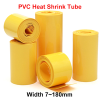 2/5/10/20M Yellow PVC Heat Shrink Tube  7~180mm 18650 Pack Insulated Heat Shrinkable Cable Sleeve Protector Battery Wrap Sheath