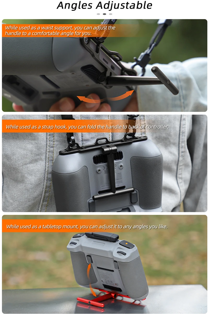 2in1 Handle Stand Bracket Neck Lanyard Strap Holder Mount for RC RC2 Remote Control with Screen DJI Mini 4Pro /mini 3 3pro Drone
