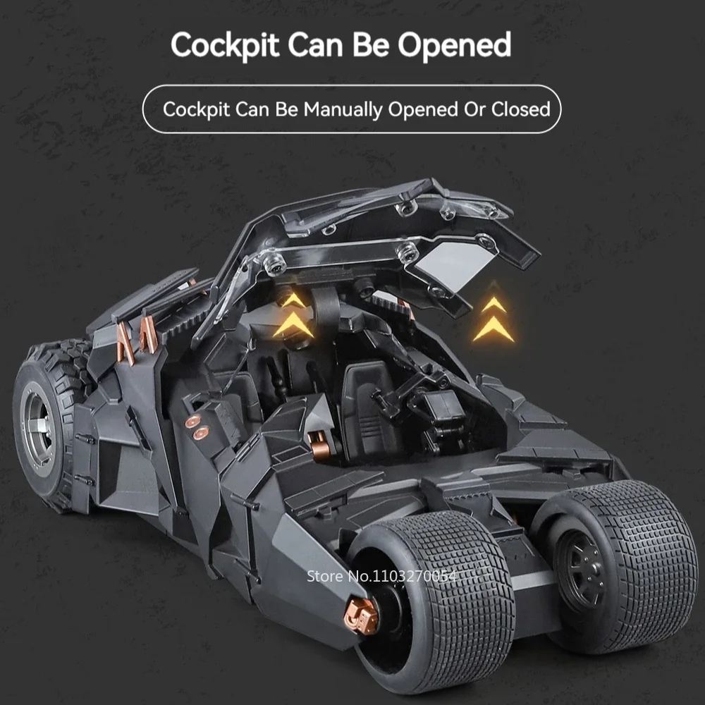 1:18 Legierung Batmobil Tumbler Spielzeug Modell Diecast Autos Spray Funktion Türen Geöffnet Sound Licht Zurückziehen Fahrzeug Kind Weihnachten Geschenk