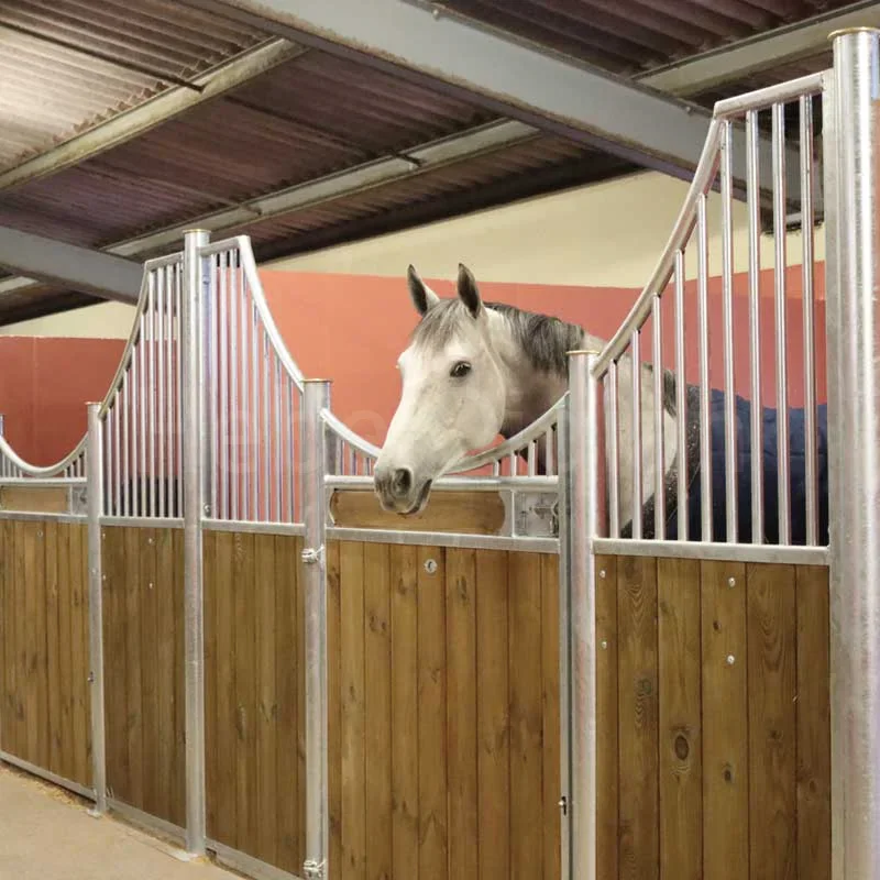 Bamboo Wood Double Door Steel Farm Fence Portable Horse Stable Outside Model Horse Stable