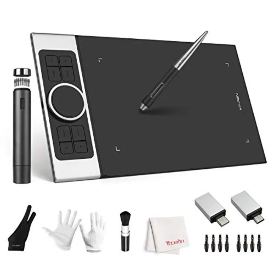 

Online teaching graphics tablet ultrathin XP PEN Deco Pro Medium 11x6 in black tilt-function support and battery-free stylus