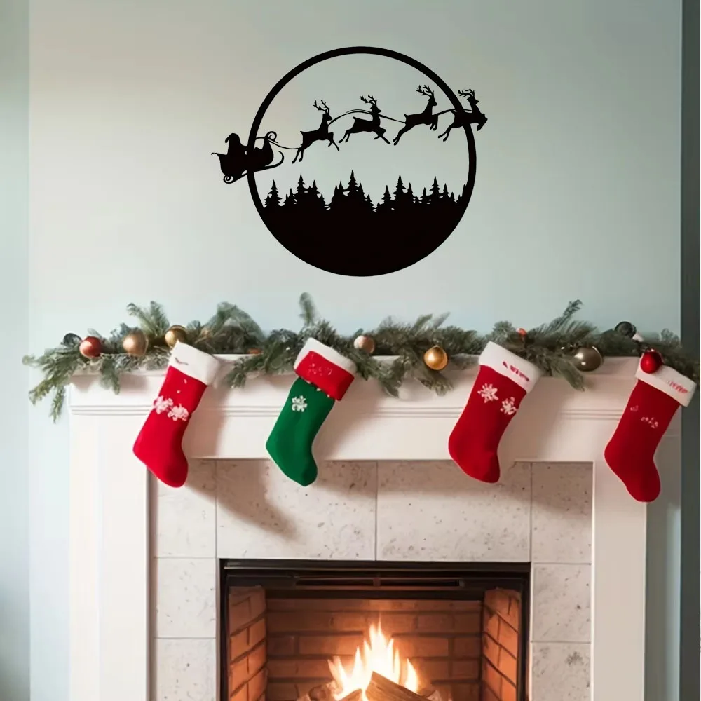 1pc Big Round Metal ‘Merry Christmas’ Signage. Splendid for Festive Wall Decoration Piece.