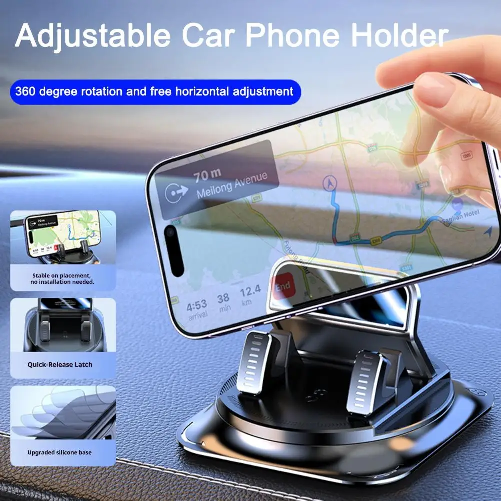 1 pcs Dashboard Car Phone Mount 360 Degrees Rotatable Phone Holder with Non Slip Pad Parking ID Plate Holder for IPhone Android