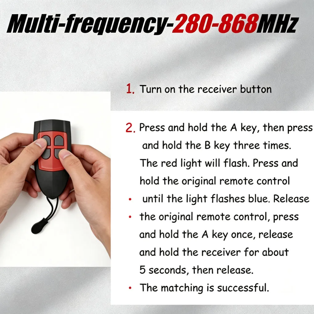 4-Channel Garage Door Remote Control Replication Machine Multi-Frequency 280-868 MHZ Universal Remote Control Transmitter