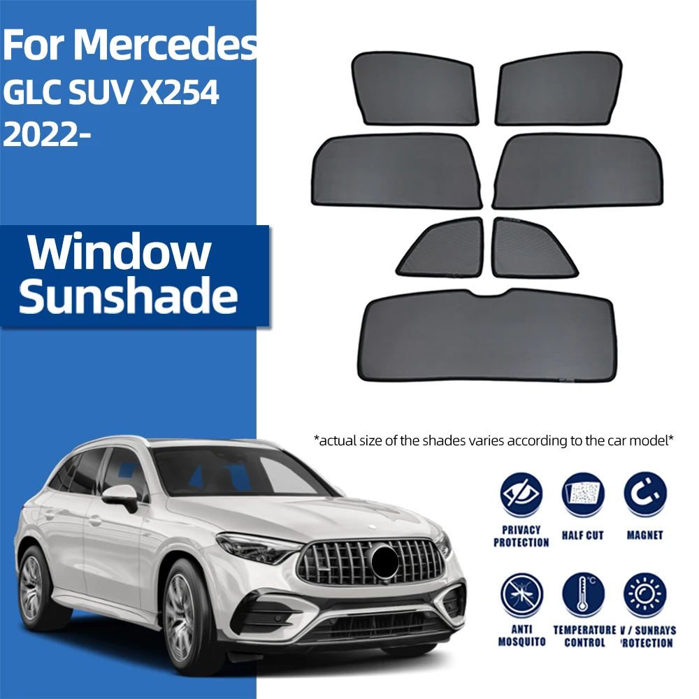 

For Mercedes Benz GLC X254 SUV 2022 2023 2024 Car SunShade Shield Front Windshield Curtain Rear Side Baby Window Sun shade Visor