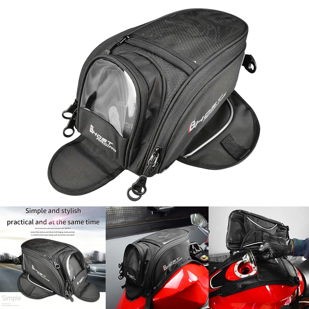 Motorcycle Magnetic Tank Bag Saddle Single Shoulder Bag Big Screen For Mobile Phone Navigation bag Travel Luggage Reflective Bag