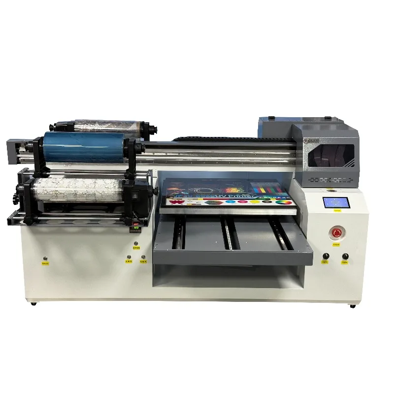Customized Automatic All-in-One UV Flatbed Label Egg Card Printer Flex Inkjet XP600 Print Head 2400DPI Multifunction Bill Printe
