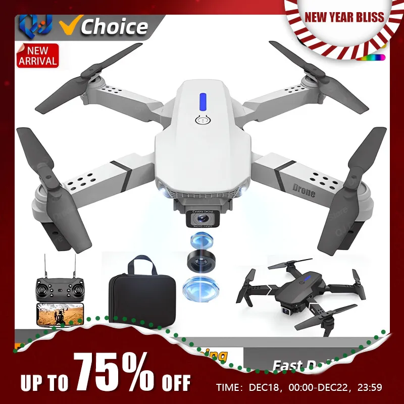 2024 E88Pro RC Drone 4K Professinal With 1080P Wide Angle HD Camera Foldable Helicopter WIFI FPV Height Hold Gift Toy