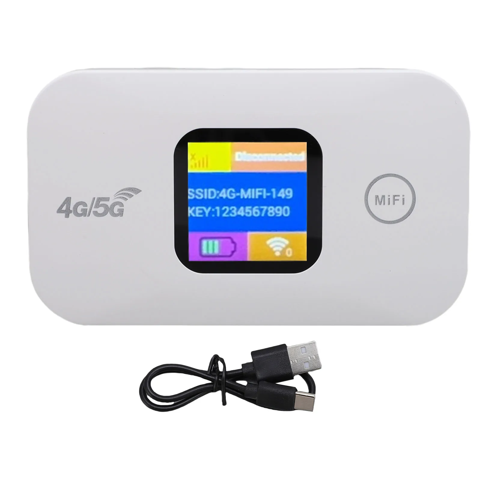 

4G Mobile Hotspot Portable LED Display 300Mbps SIM Slot Connect Up to 10 Devices Portable WiFi Mobile Hotspot for Travel Camping