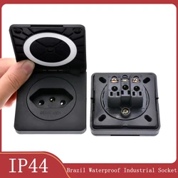 Brazil  Waterproof Dustproof Industrial Socket 10A/20A 250V IP44 AC Power Socket Power Connector Plug Electrical Socket