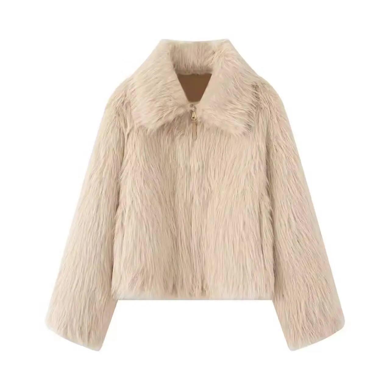 

DiYiG ЖЕНЩИНА 2025, новая зимняя модная куртка из искусственного меха, шикарная универсальная куртка с лацканами на молнии и длинными рукавами, верхняя одежда Mujer