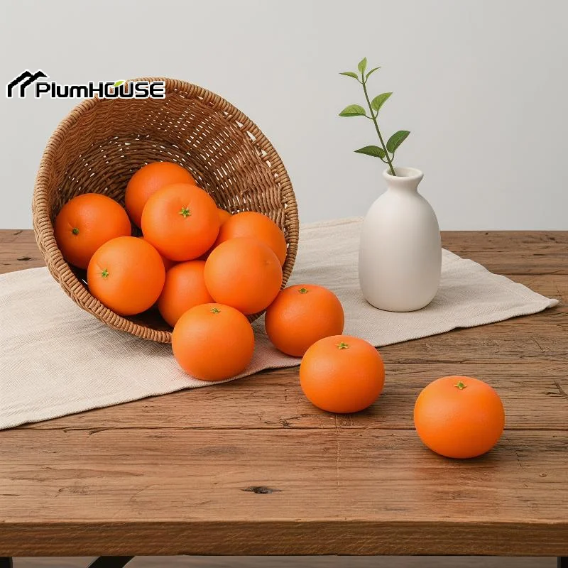 5PCS Artificial Oranges Simulation Fruits Set Fake Fruit For House Kitchen Festive & Party Decoration, Photography Props