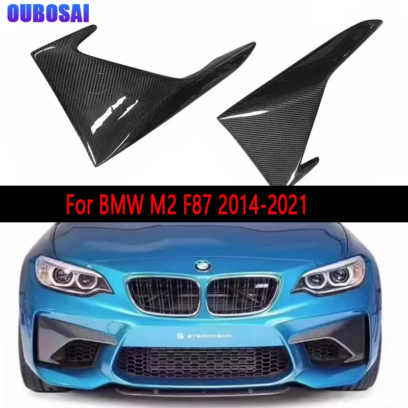 

For BMW M2 F87 2014-2021 Carbon Fiber wrap angle Car Front Bumper Splitter Corner Trim Cover Fog lamp corner body kit