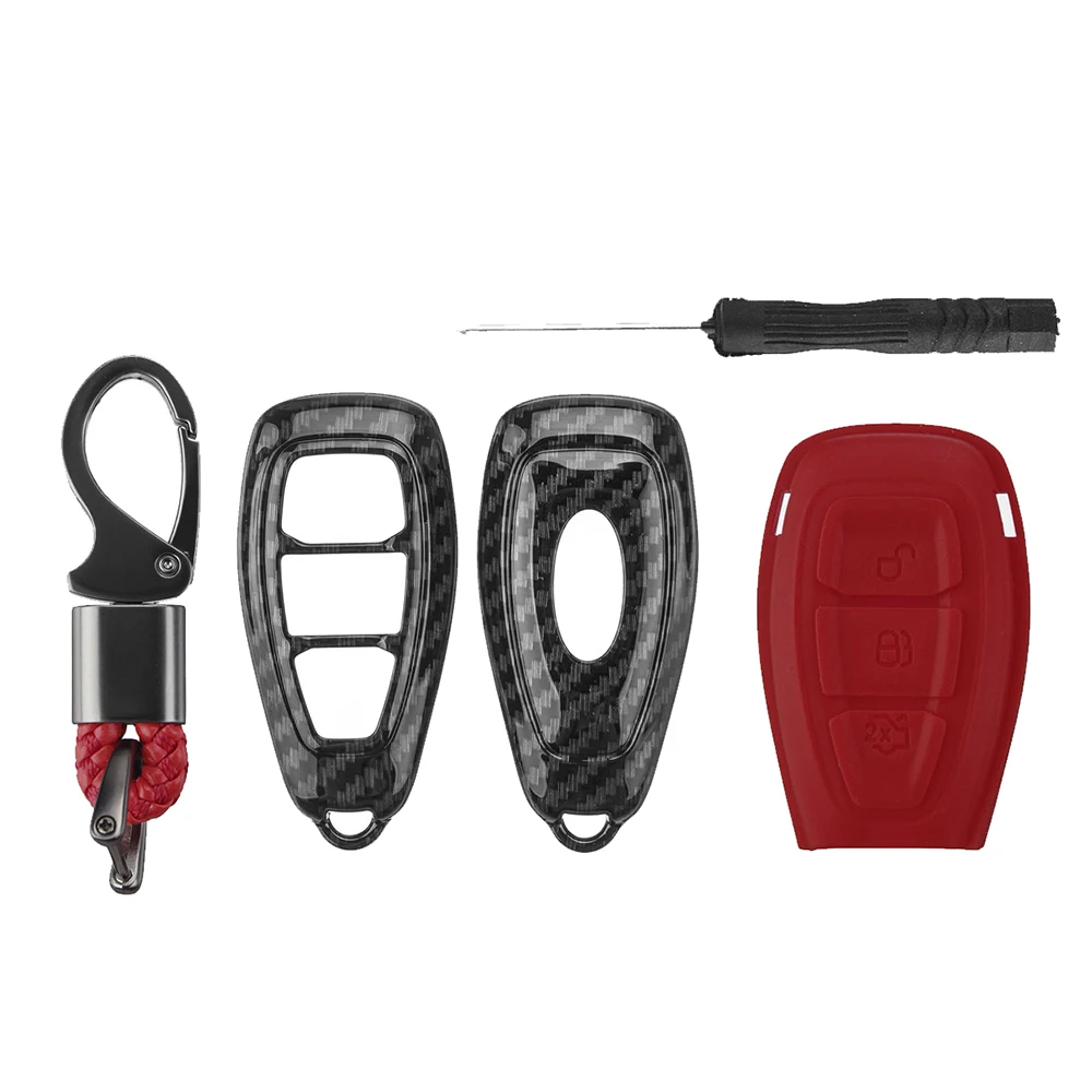 Carbon Faser Auto Remote Key Fob Fall Shell Cover Ersatz Für Fords/Focus/Fiesta/Kuga/C-Max Automotive Zubehör