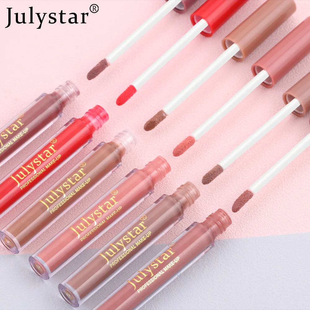 Julystar-Bálsamo labial para glaseado, 12 colores, transparente, gelatinoso, Aceite hidratante, brillo labial, maquillaje femenino, cosmético