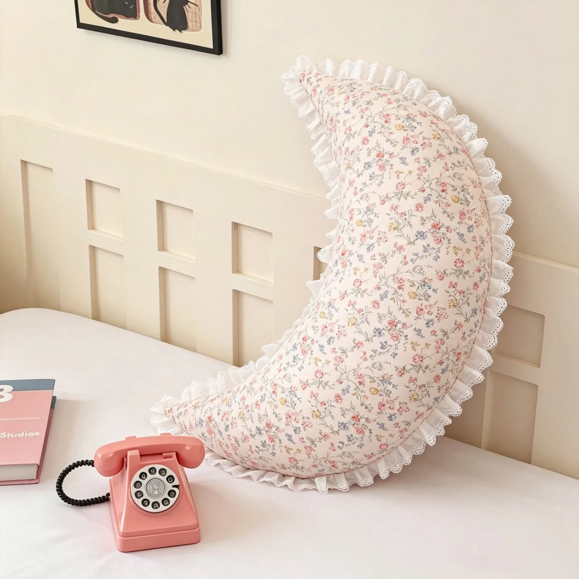 New Cotton and Hemp Moon Pillow for Baby Comfort, Detachable and Washable Pillow Core, Leg Clamp Pillow, Pregnant Pillow