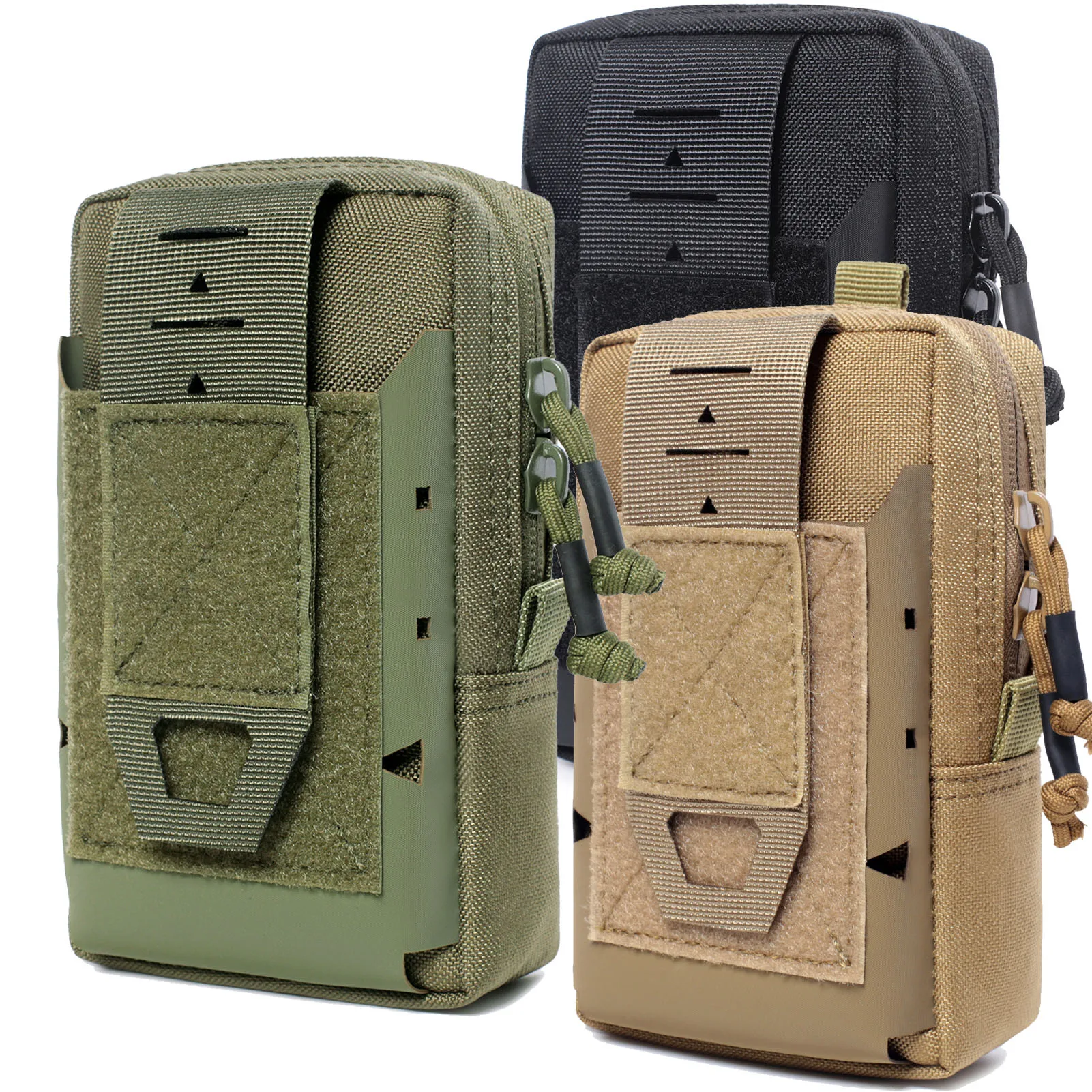 Tactical Pouch Phones Waist Bags 1000D Molle Bag for Hiking Camping Cycling Men Women Flashlights Outdoor Tools Storage Holders