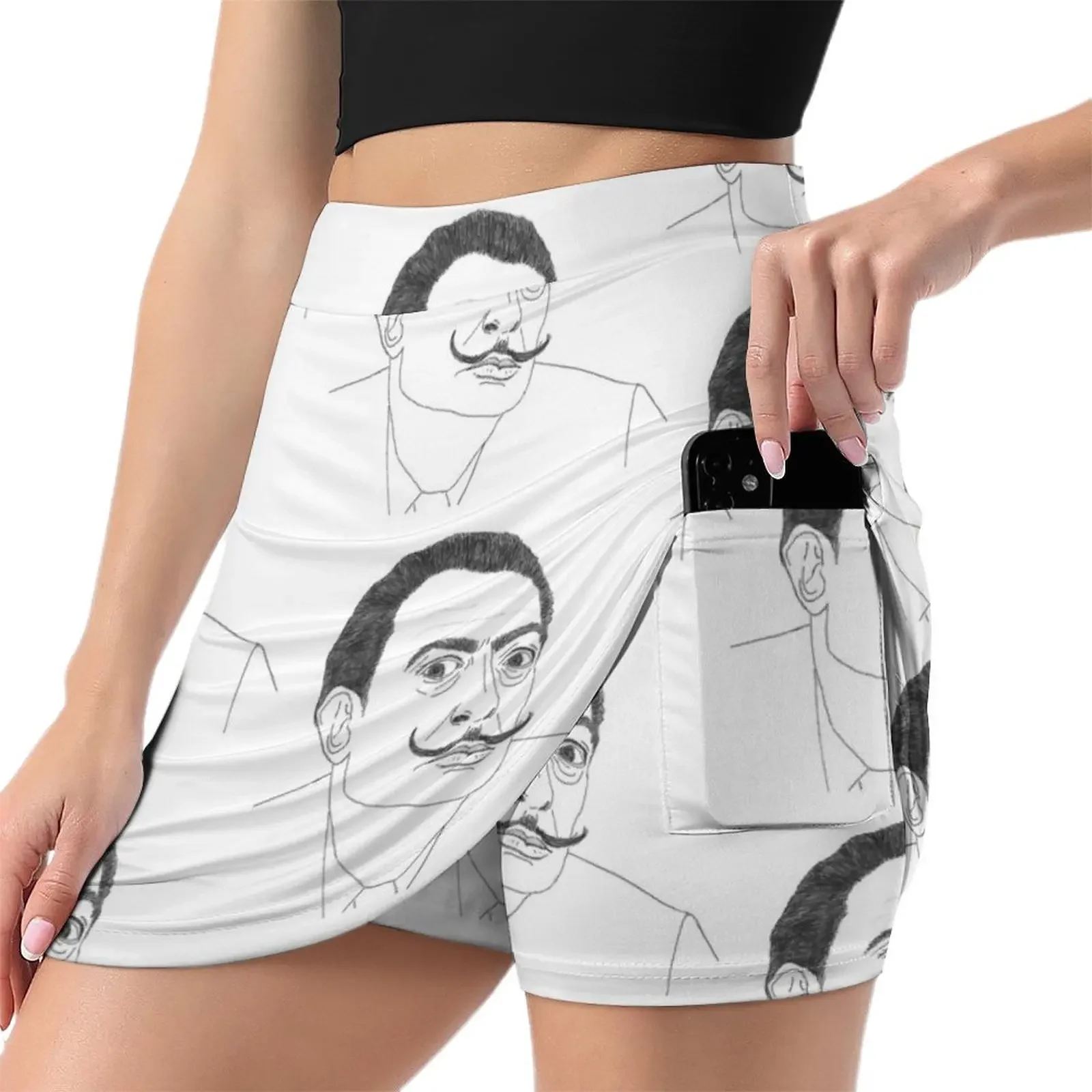 Salvador Dali design Mini Skirt skirt set kawaii skirt