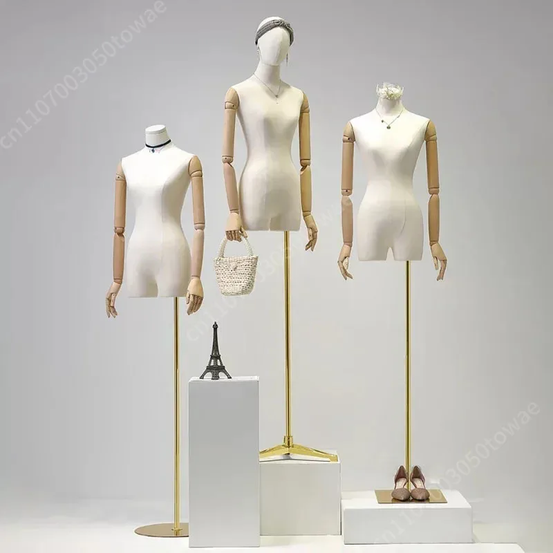 

Clothing Store Mannequin for Women's Clothing Pendant Joint Hand Small Chest Model Frame Window Upper-Body Display Stand