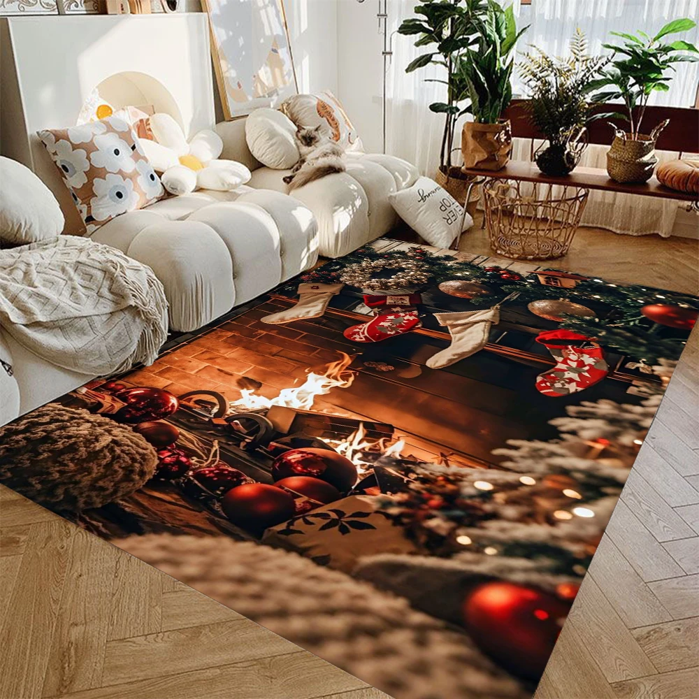 1 قطعة سانتا كلوز تحت عنوان عيد الميلاد السجاد الزخرفية البساط ل سجادة غرفة النوم لغرفة المعيشة منطقة كبيرة السجاد لغرفة المعيشة المنزل #2