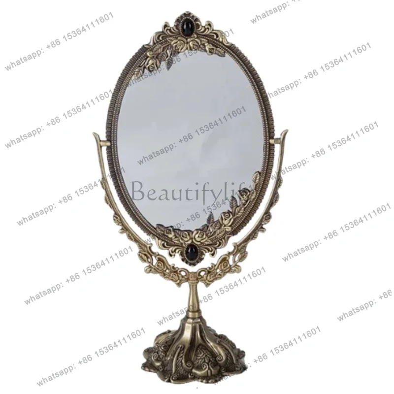 Women Wall Mirror Living Room Oval European Style Round Mirror Make Up Girls Glass Espejo De Pie Home
