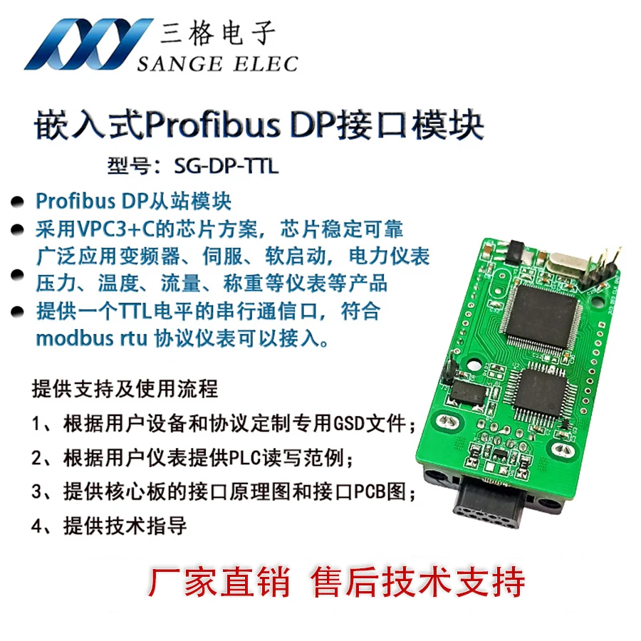 

Встроенная интерфейсная плата модуля интерфейса DP PROFIBUS обеспечивает настройку